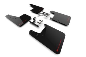 Toyota Sequoia Mud Flaps - Rally Armor - UR Series, Red Logo - Black - `23-`25